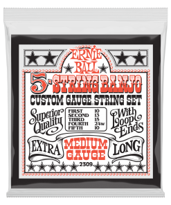Medium 5-String Loop End Stainless Steel Banjo Guitar Strings - 10-24w Gauge