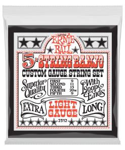 Light 5-String Loop End Stainless Steel Banjo Guitar Strings - 9-20w Gauge