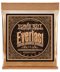 Everlast Medium Light Coated Phosphor Bronze Acoustic Guitar Strings - 12-54 Gauge