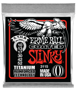 Skinny Top/ Heavy Bottom Slinky Coated Titanium RPS Electric Guitar Strings - 10-52 Gauge