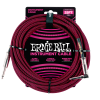 25' Braided Straight / Angle Instrument Cable - Black / Red