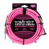 18' Braided Straight / Angle Instrument Cable - Neon Pink