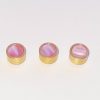 Gold Plated Heavyweight Finger Buttons with Pink Inlay for YAMAHA Cornets, Trumpets  & Tenor Horns