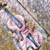 A6 Greetings Card- Violin Mosaic- Hand Designed and Printed in the UK