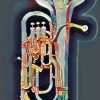 A6 Greetings Card- Euphonium - Hand Designed and Printed in the UK